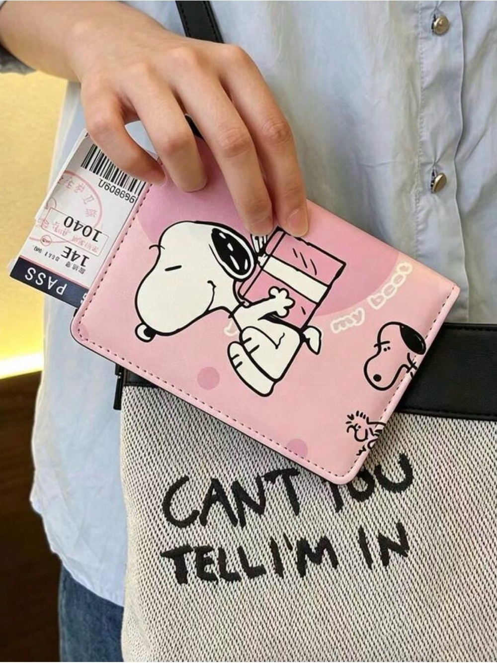 🆕SNOOPY PINK CARTOON PASSPORT HOLDER/ CUTE FOR TRAVEL